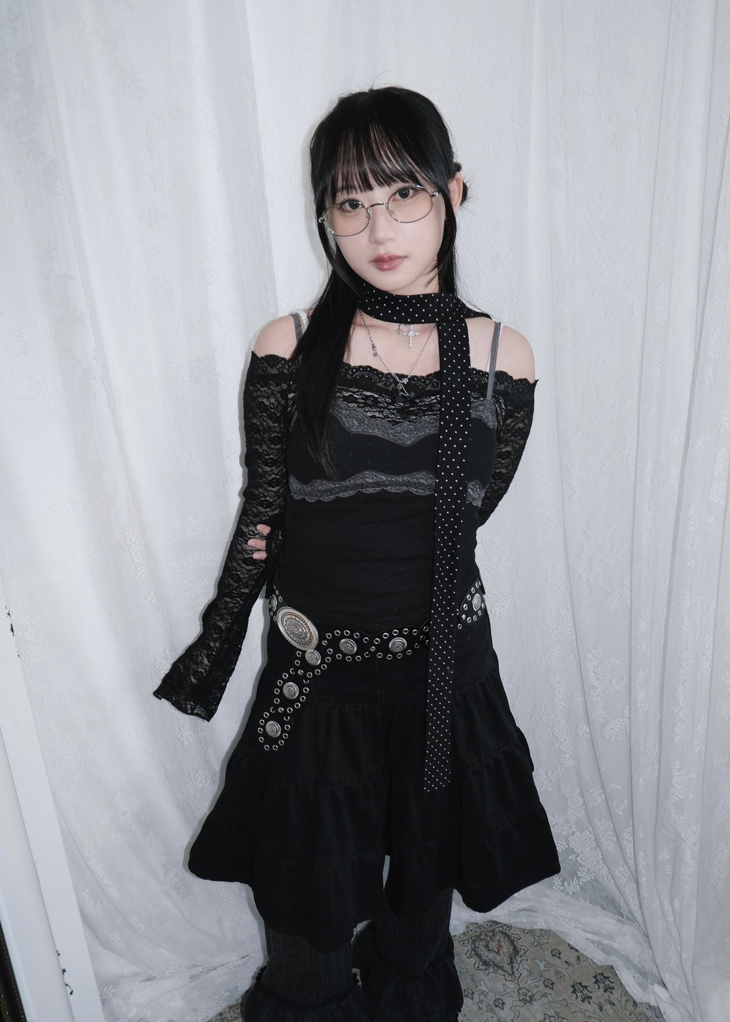 𝐋𝐚𝐜𝐞 𝐏𝐨𝐥𝐤𝐚 𝐃𝐨𝐭 𝐌𝐞𝐬𝐡 𝐓𝐚𝐧𝐤 𝐓𝐨𝐩 - 𝐁𝐥𝐚𝐜𝐤