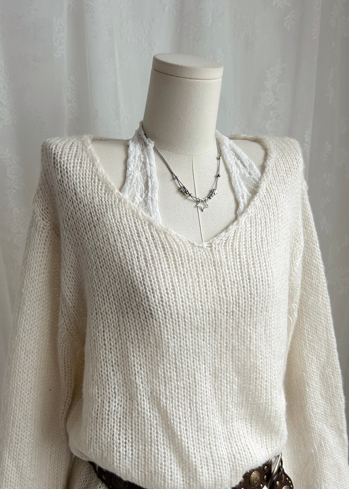 𝐕 𝐍𝐞𝐜𝐤 𝐅𝐫𝐢𝐧𝐠𝐞𝐝 𝐊𝐧𝐢𝐭 𝐒𝐰𝐞𝐚𝐭𝐞𝐫 - 𝐂𝐫𝐞𝐚𝐦