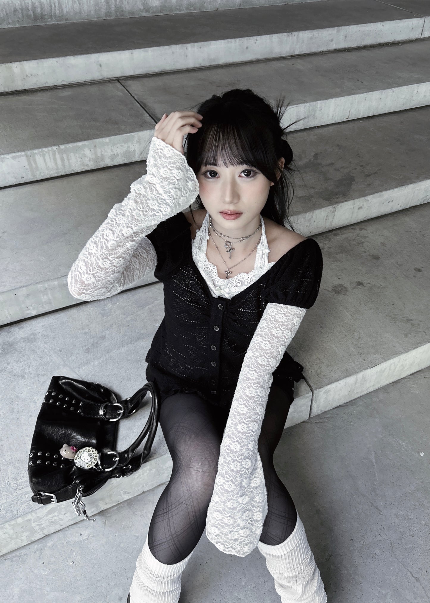 𝐂𝐢𝐧𝐭𝐢𝐚 𝐊𝐧𝐢𝐭 𝐑𝐮𝐟𝐟𝐥𝐞 𝐏𝐮𝐟𝐟 𝐒𝐥𝐞𝐞𝐯𝐞 𝐓𝐨𝐩 - 𝐁𝐥𝐚𝐜𝐤