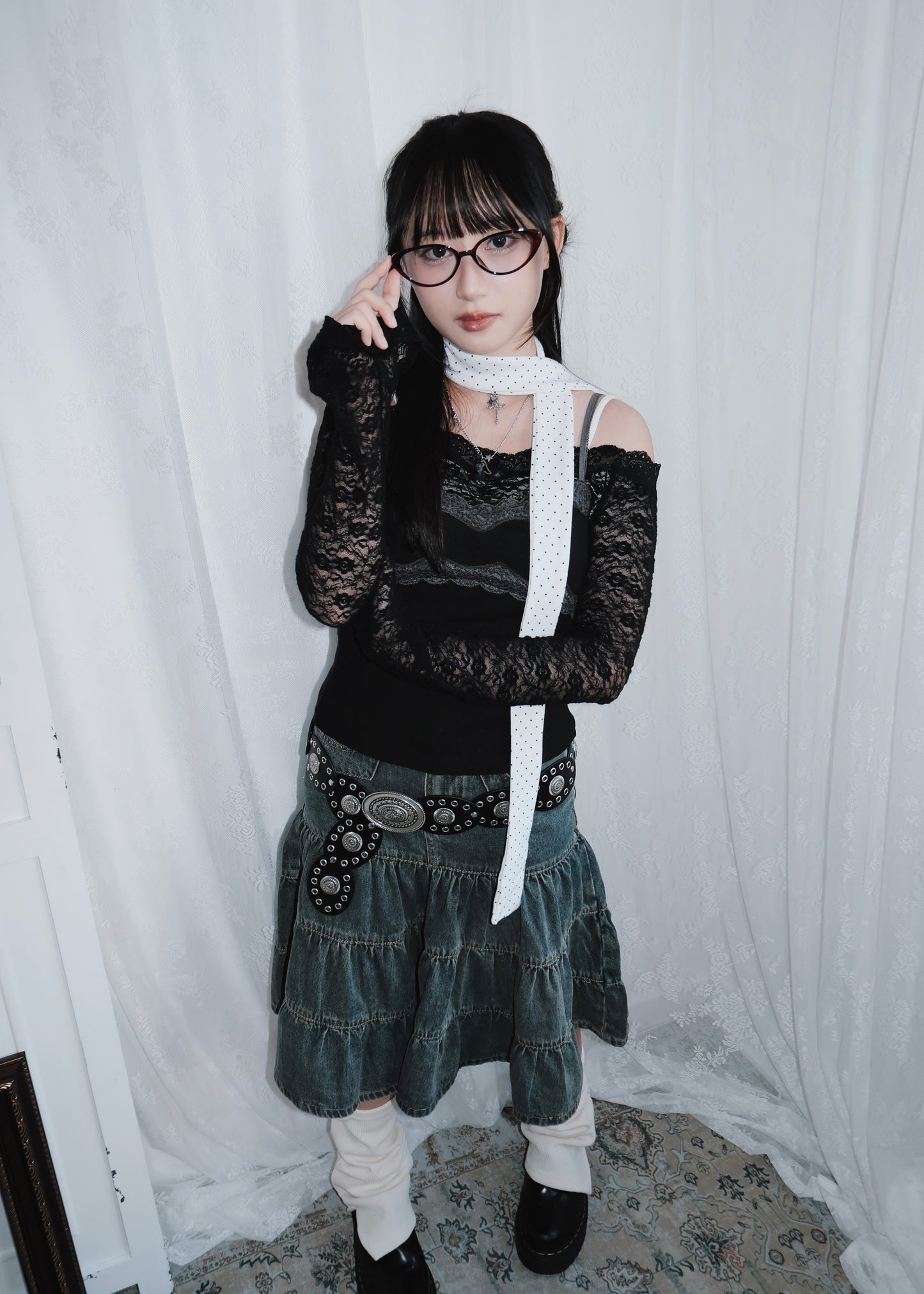 𝐏𝐨𝐥𝐤𝐚 𝐃𝐨𝐭 𝐒𝐜𝐚𝐫𝐟 - 𝐖𝐡𝐢𝐭𝐞