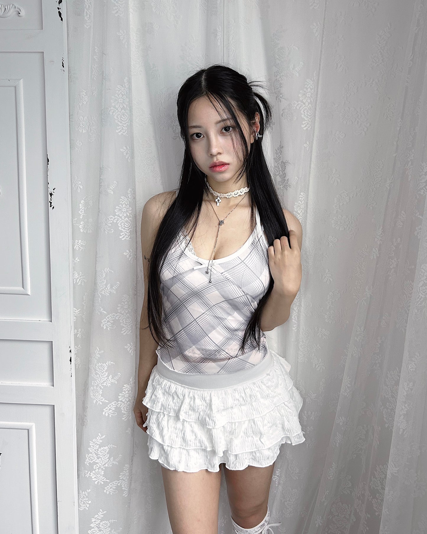 𝐒𝐢𝐞𝐧𝐚 𝐂𝐡𝐞𝐜𝐤𝐞𝐝 𝐌𝐞𝐬𝐡 𝐇𝐚𝐥𝐭𝐞𝐫 𝐓𝐚𝐧𝐤 - 𝐏𝐢𝐧𝐤