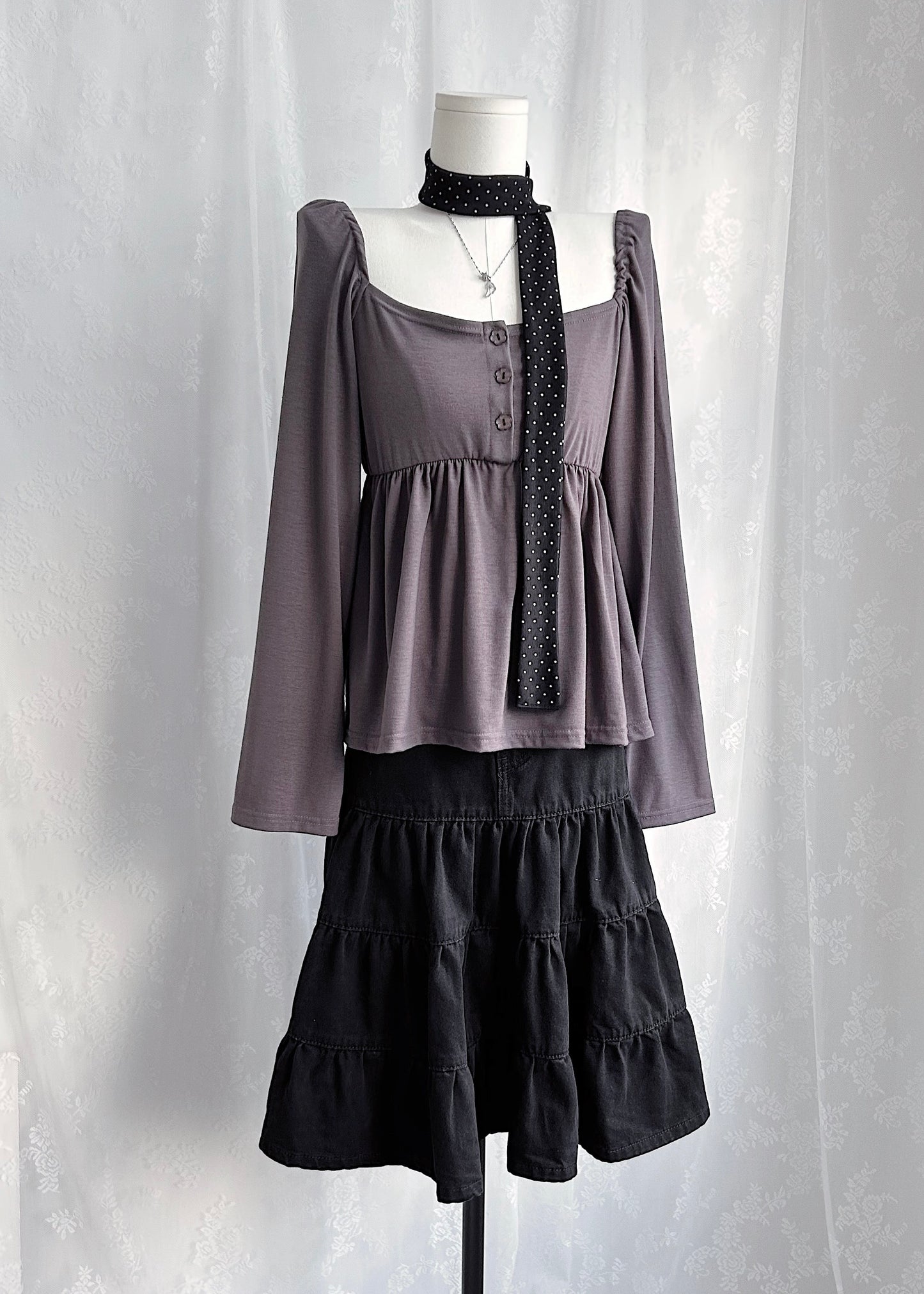 𝐌𝐢𝐤𝐚 𝐅𝐥𝐨𝐰𝐞𝐫 𝐏𝐮𝐟𝐟 𝐒𝐥𝐞𝐞𝐯𝐞 𝐓𝐨𝐩 - 𝐌𝐨𝐜𝐡𝐚