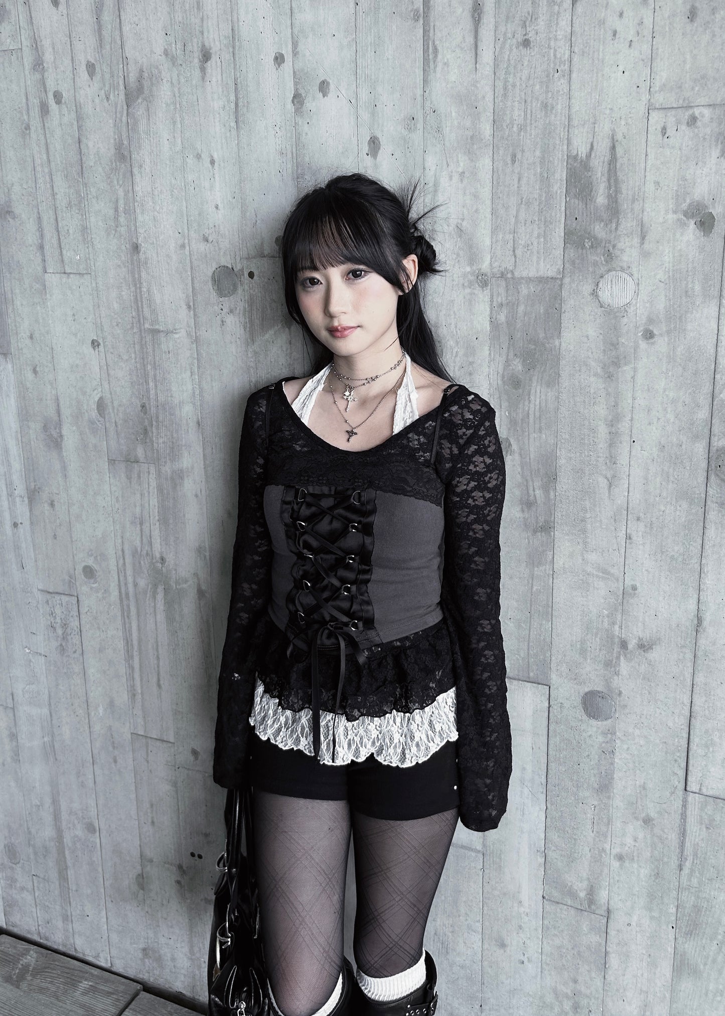 𝐋𝐞𝐭𝐢𝐭𝐢𝐚 𝐋𝐚𝐜𝐞 𝐑𝐮𝐟𝐟𝐥𝐞 𝐓𝐨𝐩 𝐖𝐢𝐭𝐡 𝐒𝐜𝐚𝐫𝐟 - 𝐁𝐥𝐚𝐜𝐤