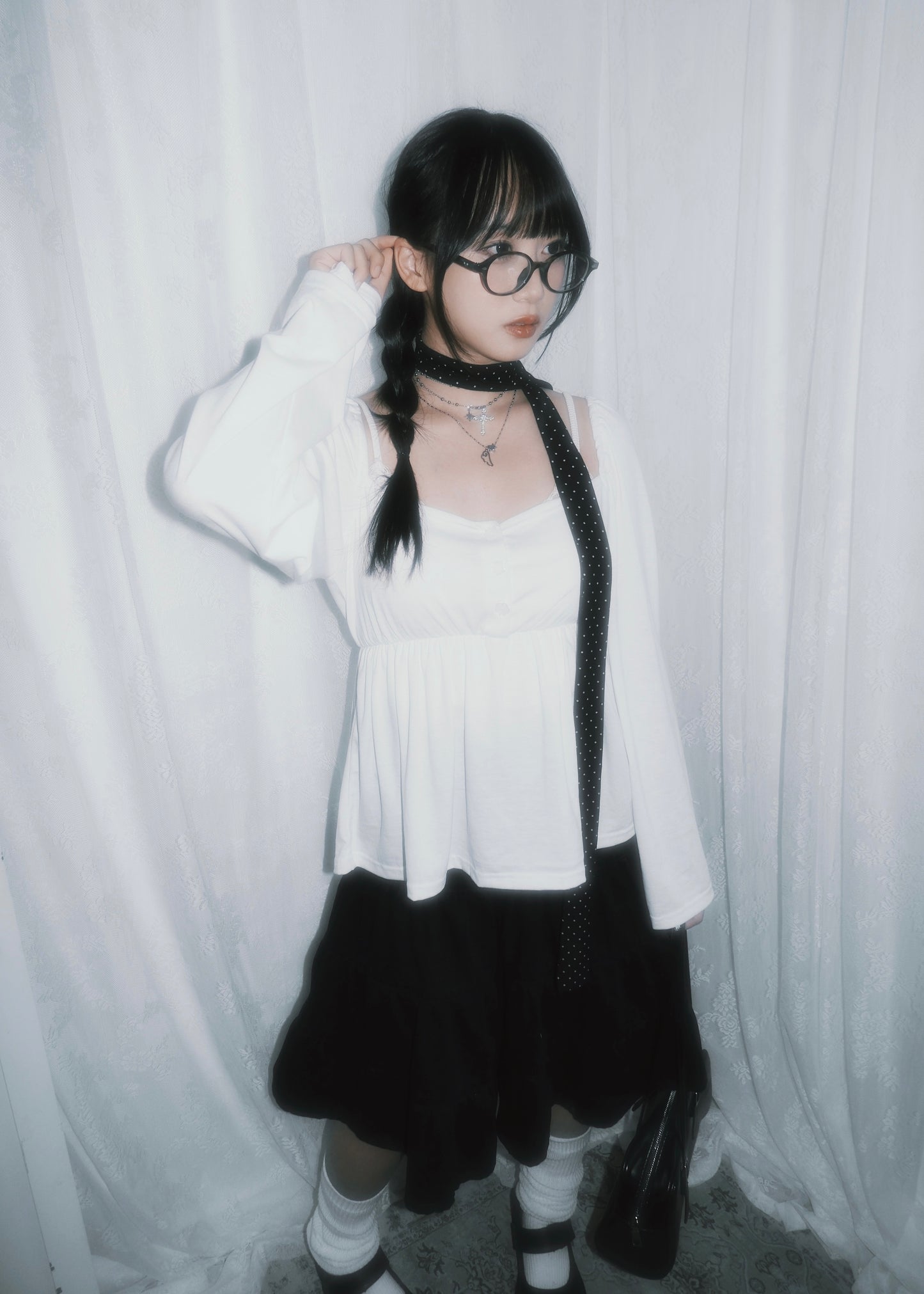 𝐌𝐢𝐤𝐚 𝐅𝐥𝐨𝐰𝐞𝐫 𝐏𝐮𝐟𝐟 𝐒𝐥𝐞𝐞𝐯𝐞 𝐓𝐨𝐩 -  𝐖𝐡𝐢𝐭𝐞