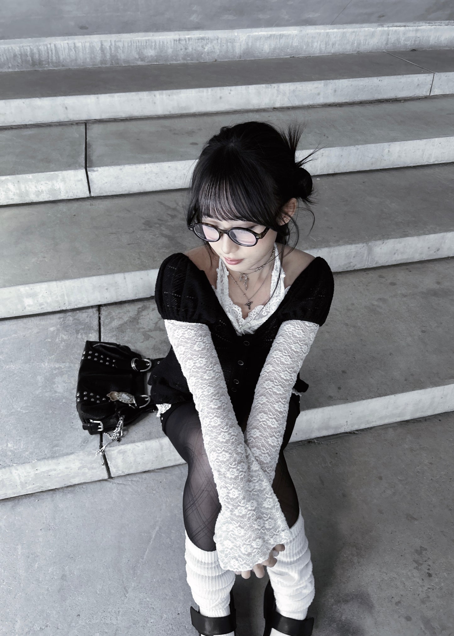 𝐂𝐢𝐧𝐭𝐢𝐚 𝐊𝐧𝐢𝐭 𝐑𝐮𝐟𝐟𝐥𝐞 𝐏𝐮𝐟𝐟 𝐒𝐥𝐞𝐞𝐯𝐞 𝐓𝐨𝐩 - 𝐁𝐥𝐚𝐜𝐤