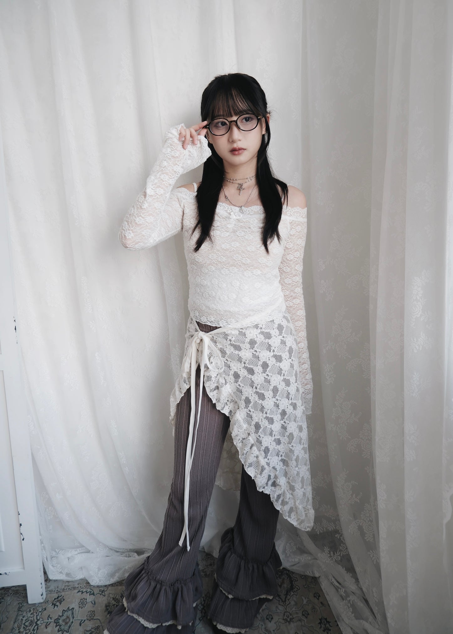 𝐕𝐢𝐧𝐚 𝐋𝐚𝐜𝐞 𝐑𝐮𝐟𝐟𝐥𝐞 𝐋𝐚𝐲𝐞𝐫 𝐒𝐤𝐢𝐫𝐭 - 𝐂𝐫𝐞𝐚𝐦