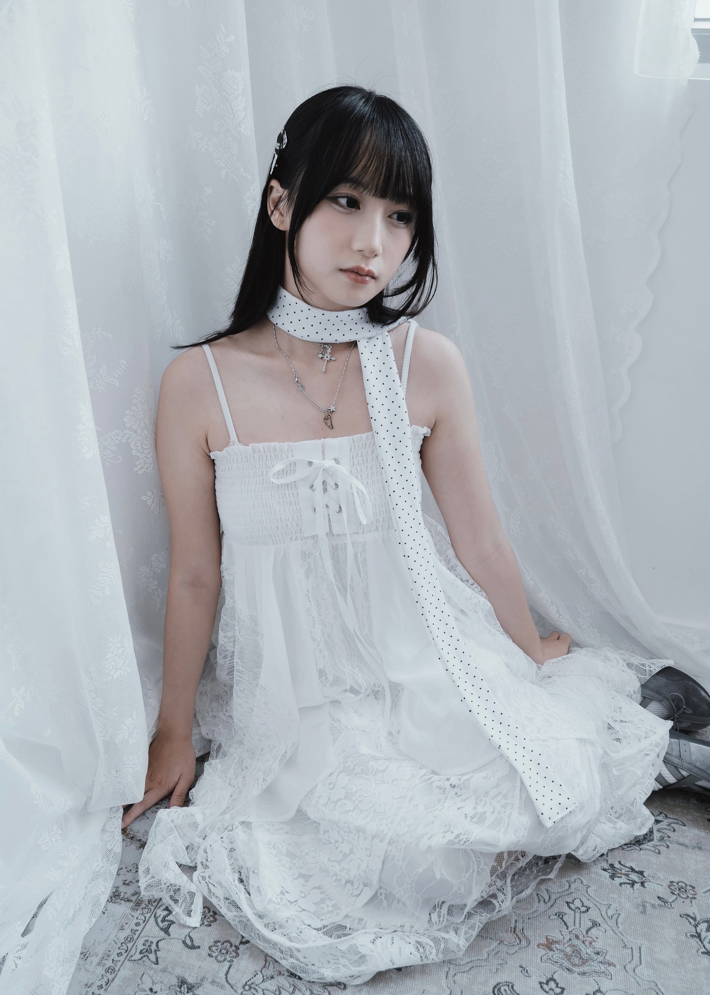 𝐏𝐨𝐥𝐤𝐚 𝐃𝐨𝐭 𝐒𝐜𝐚𝐫𝐟 - 𝐖𝐡𝐢𝐭𝐞