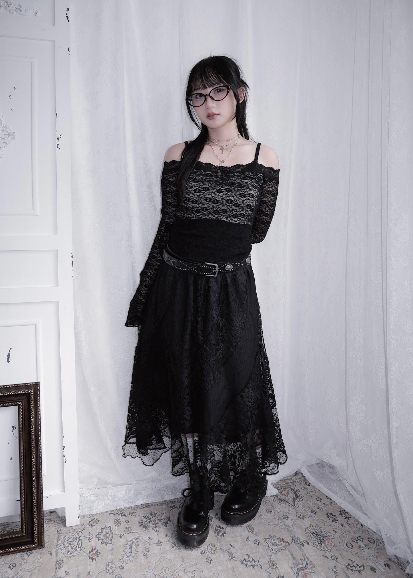 𝐕𝐞𝐥𝐢𝐞𝐭𝐭𝐚 𝐅𝐥𝐚𝐫𝐞 𝐒𝐥𝐞𝐞𝐯𝐞 𝐋𝐚𝐜𝐞 𝐓𝐨𝐩 - 𝐁𝐥𝐚𝐜𝐤