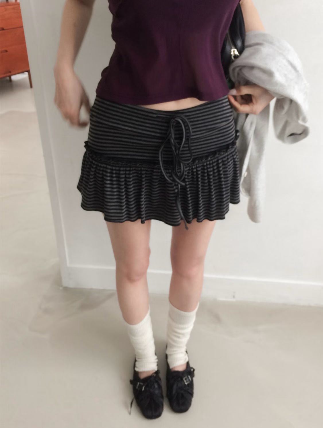 𝐒𝐭𝐫𝐢𝐩𝐞𝐝 𝐑𝐮𝐟𝐟𝐥𝐞 𝐌𝐢𝐧𝐢 𝐒𝐤𝐨𝐫𝐭