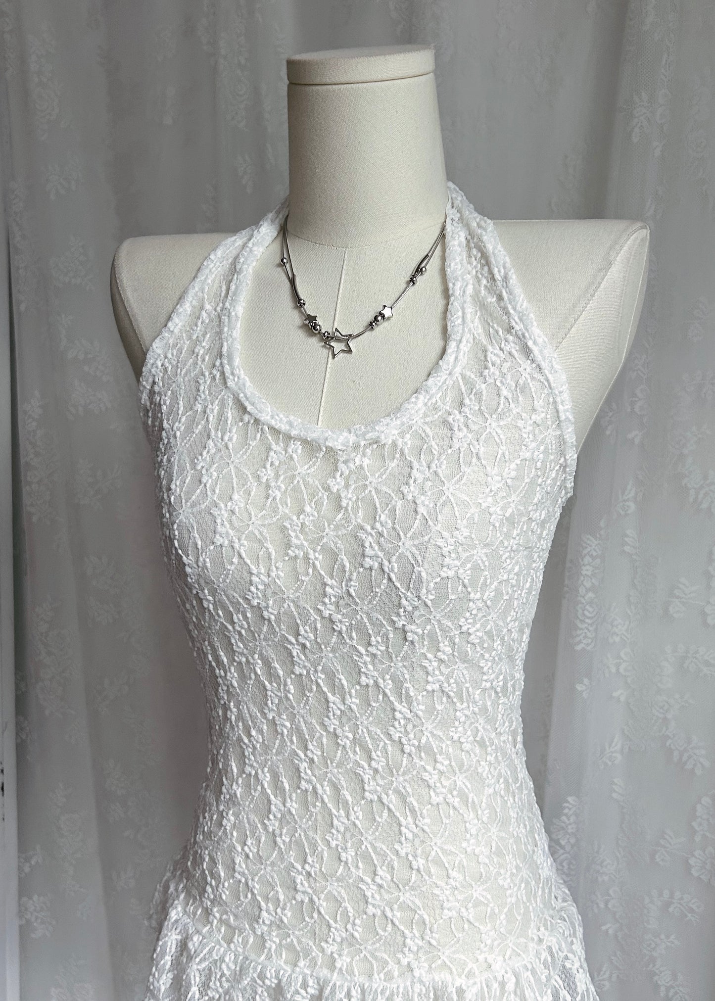 𝐋𝐢𝐬𝐞𝐭𝐭𝐚 𝐋𝐚𝐜𝐞 𝐑𝐮𝐟𝐟𝐥𝐞 𝐇𝐚𝐥𝐭𝐞𝐫 𝐓𝐨𝐩 - 𝐖𝐡𝐢𝐭𝐞