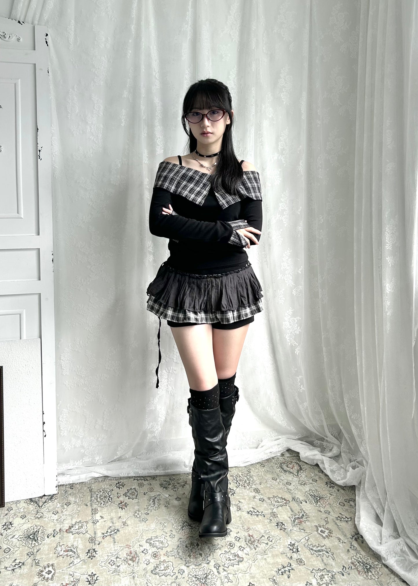 𝐓𝐰𝐨 𝐖𝐚𝐲 𝐂𝐡𝐞𝐜𝐤𝐞𝐝 𝐑𝐮𝐟𝐟𝐥𝐞 𝐋𝐚𝐲𝐞𝐫𝐢𝐧𝐠 𝐒𝐤𝐢𝐫𝐭