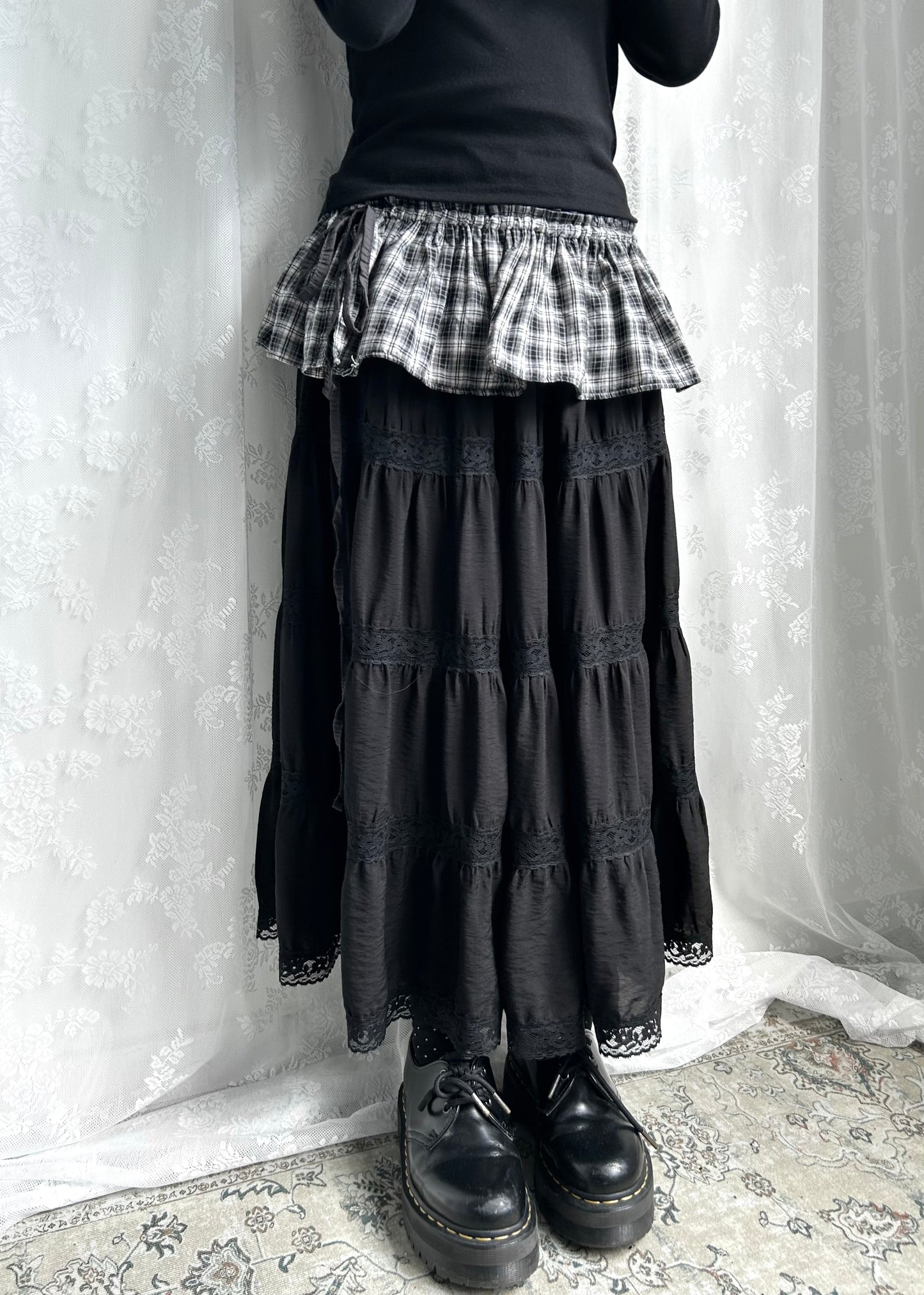 𝐓𝐰𝐨 𝐖𝐚𝐲 𝐂𝐡𝐞𝐜𝐤𝐞𝐝 𝐑𝐮𝐟𝐟𝐥𝐞 𝐋𝐚𝐲𝐞𝐫𝐢𝐧𝐠 𝐒𝐤𝐢𝐫𝐭