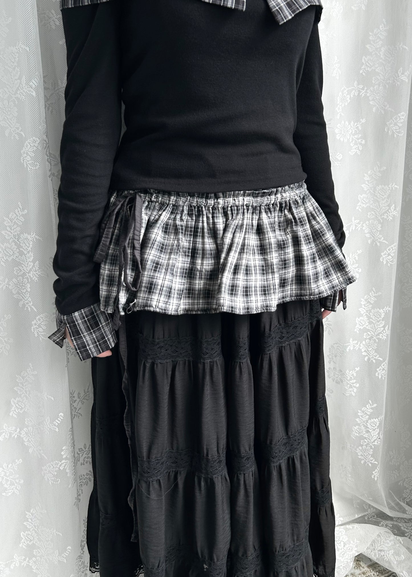 𝐓𝐰𝐨 𝐖𝐚𝐲 𝐂𝐡𝐞𝐜𝐤𝐞𝐝 𝐑𝐮𝐟𝐟𝐥𝐞 𝐋𝐚𝐲𝐞𝐫𝐢𝐧𝐠 𝐒𝐤𝐢𝐫𝐭