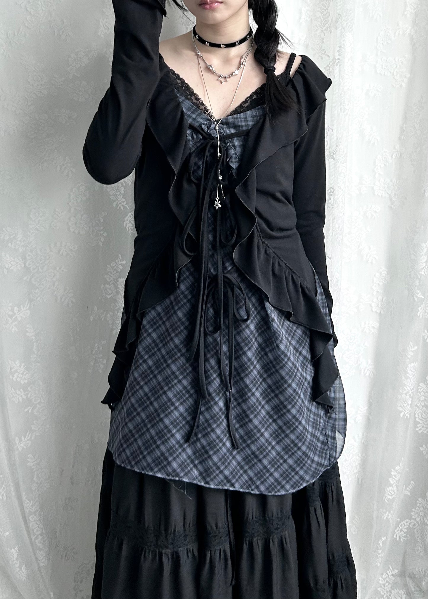 𝐅𝐢𝐨𝐫𝐞𝐭𝐭𝐚 𝐑𝐮𝐟𝐟𝐥𝐞 𝐓𝐰𝐨 𝐖𝐚𝐲 𝐓𝐨𝐩 - 𝐁𝐥𝐚𝐜𝐤