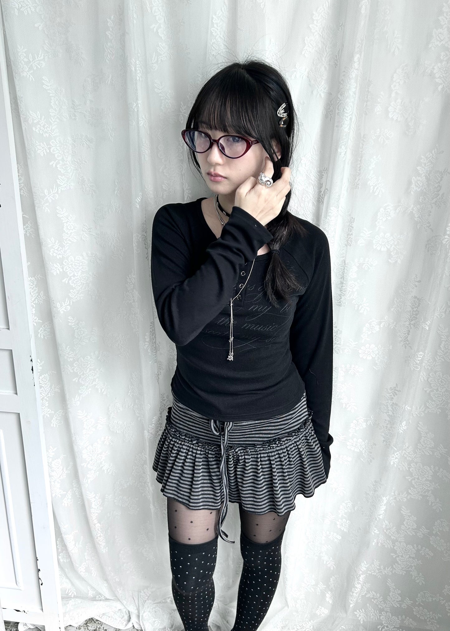 𝐒𝐭𝐫𝐢𝐩𝐞𝐝 𝐑𝐮𝐟𝐟𝐥𝐞 𝐌𝐢𝐧𝐢 𝐒𝐤𝐨𝐫𝐭