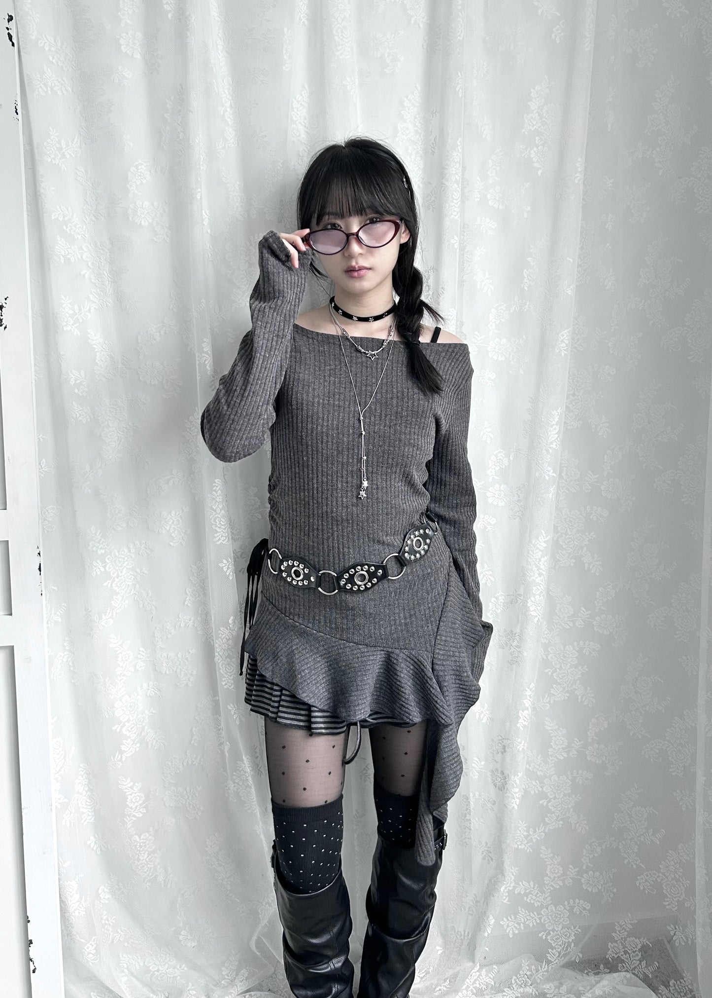 𝐒𝐭𝐫𝐢𝐩𝐞𝐝 𝐑𝐮𝐟𝐟𝐥𝐞 𝐌𝐢𝐧𝐢 𝐒𝐤𝐨𝐫𝐭