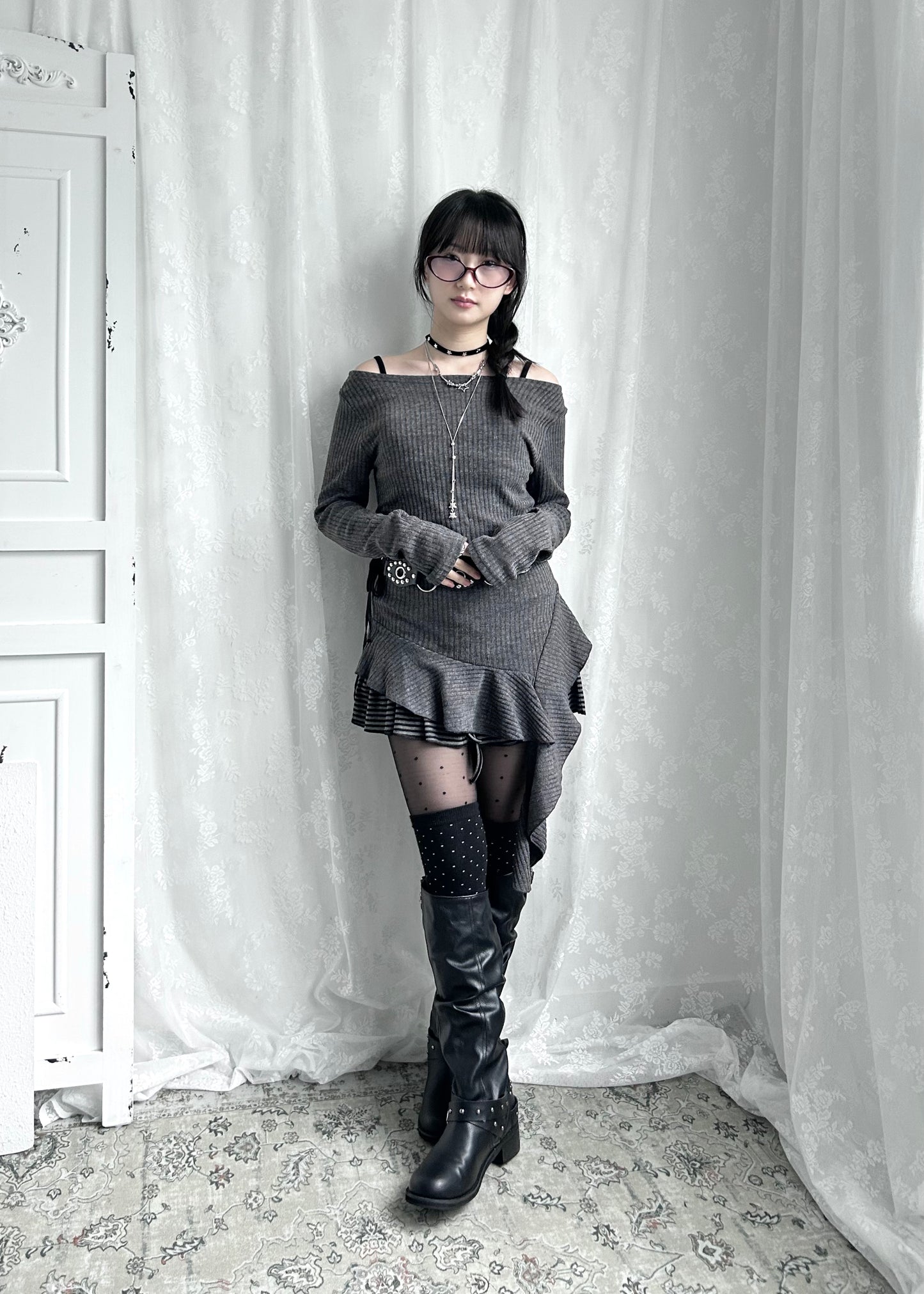 𝐒𝐭𝐫𝐢𝐩𝐞𝐝 𝐑𝐮𝐟𝐟𝐥𝐞 𝐌𝐢𝐧𝐢 𝐒𝐤𝐨𝐫𝐭