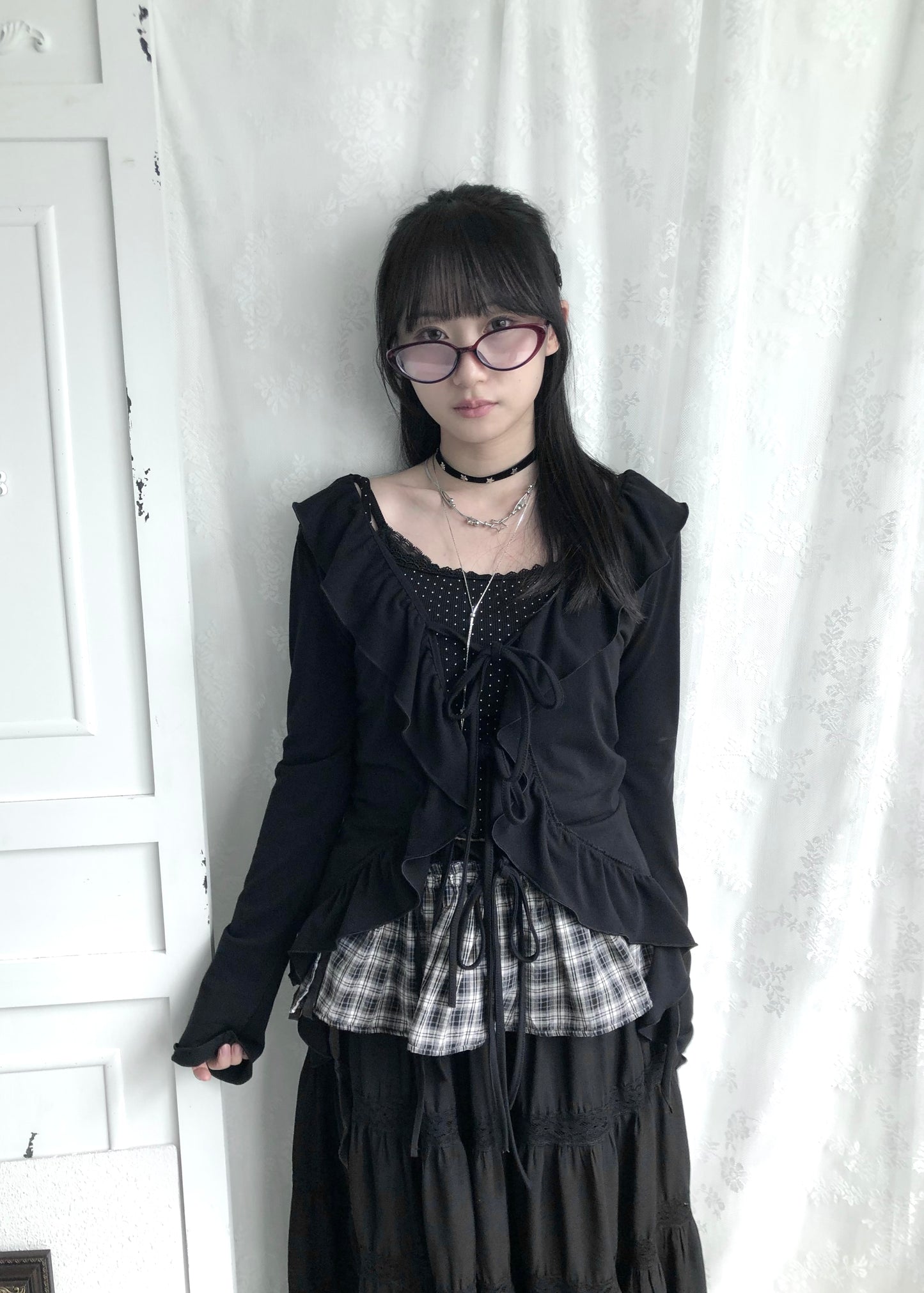 𝐅𝐢𝐨𝐫𝐞𝐭𝐭𝐚 𝐑𝐮𝐟𝐟𝐥𝐞 𝐓𝐰𝐨 𝐖𝐚𝐲 𝐓𝐨𝐩 - 𝐁𝐥𝐚𝐜𝐤