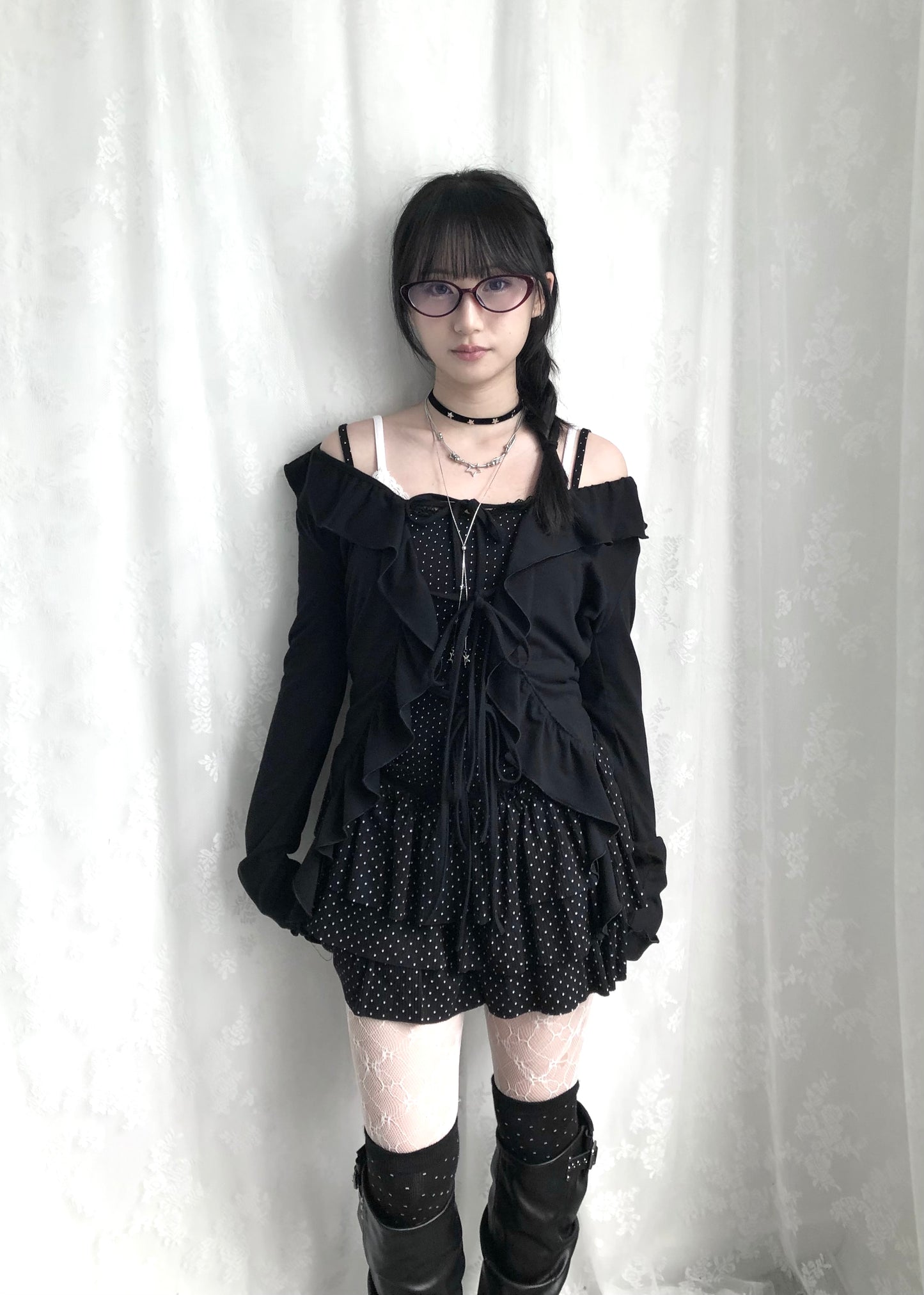 𝐅𝐢𝐨𝐫𝐞𝐭𝐭𝐚 𝐑𝐮𝐟𝐟𝐥𝐞 𝐓𝐰𝐨 𝐖𝐚𝐲 𝐓𝐨𝐩 - 𝐁𝐥𝐚𝐜𝐤