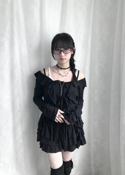 𝐏𝐨𝐥𝐤𝐚 𝐃𝐨𝐭𝐬 𝐓𝐢𝐞𝐫𝐞𝐝 𝐌𝐢𝐧𝐢 𝐒𝐤𝐨𝐫𝐭 -𝐁𝐥𝐚𝐜𝐤