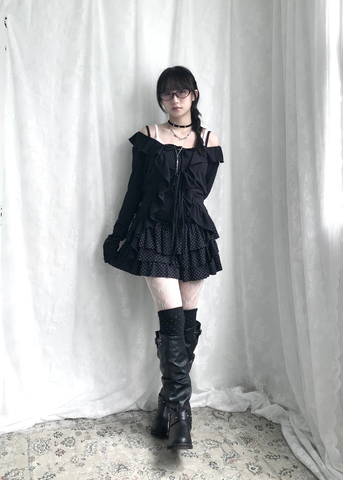 𝐅𝐢𝐨𝐫𝐞𝐭𝐭𝐚 𝐑𝐮𝐟𝐟𝐥𝐞 𝐓𝐰𝐨 𝐖𝐚𝐲 𝐓𝐨𝐩 - 𝐁𝐥𝐚𝐜𝐤