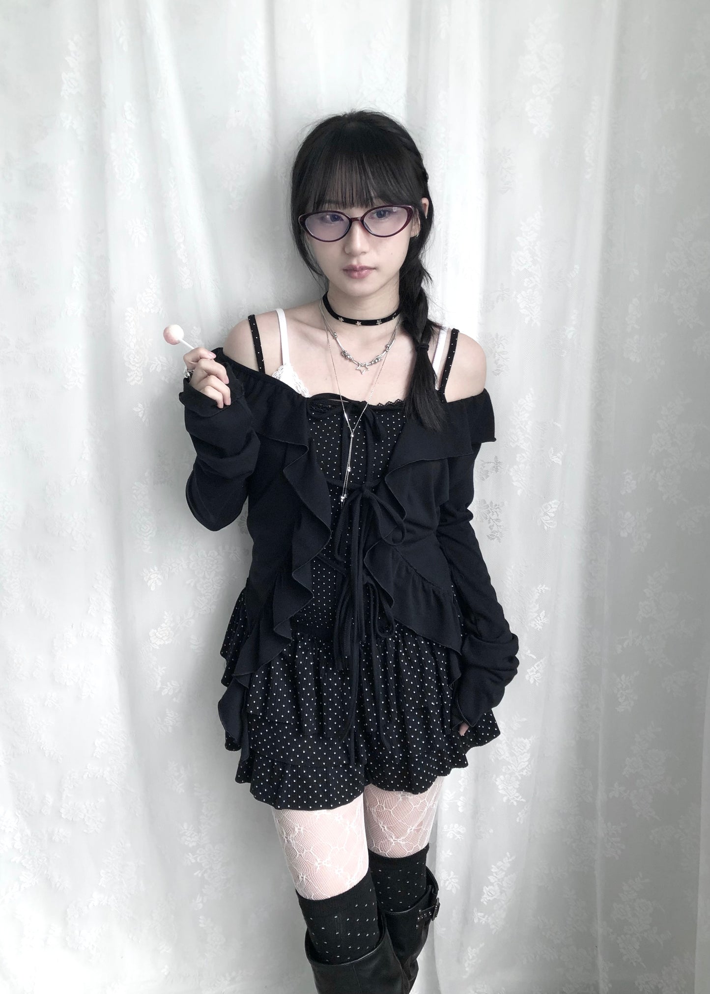 𝐅𝐢𝐨𝐫𝐞𝐭𝐭𝐚 𝐑𝐮𝐟𝐟𝐥𝐞 𝐓𝐰𝐨 𝐖𝐚𝐲 𝐓𝐨𝐩 - 𝐁𝐥𝐚𝐜𝐤