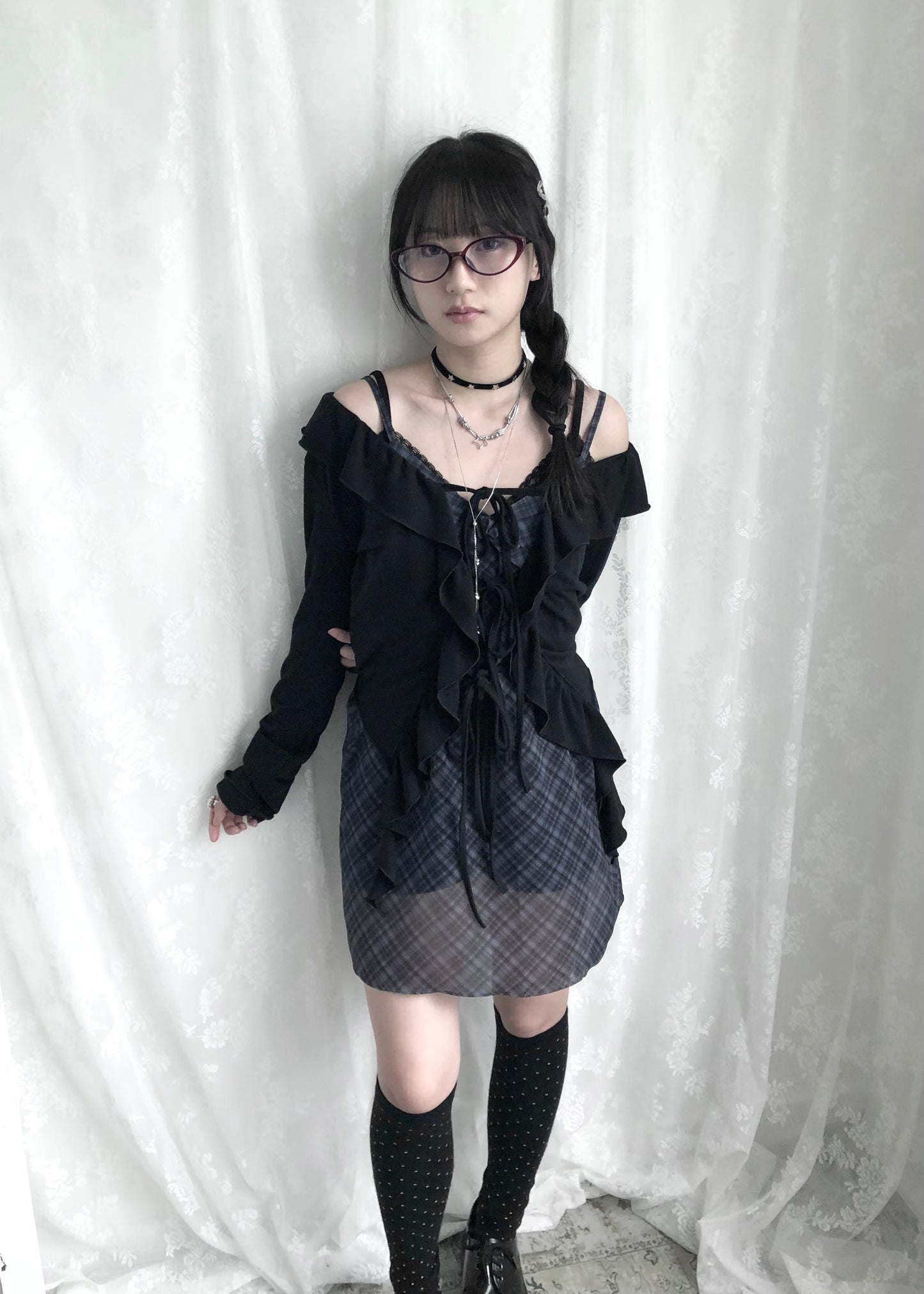 𝐅𝐢𝐨𝐫𝐞𝐭𝐭𝐚 𝐑𝐮𝐟𝐟𝐥𝐞 𝐓𝐰𝐨 𝐖𝐚𝐲 𝐓𝐨𝐩 - 𝐁𝐥𝐚𝐜𝐤