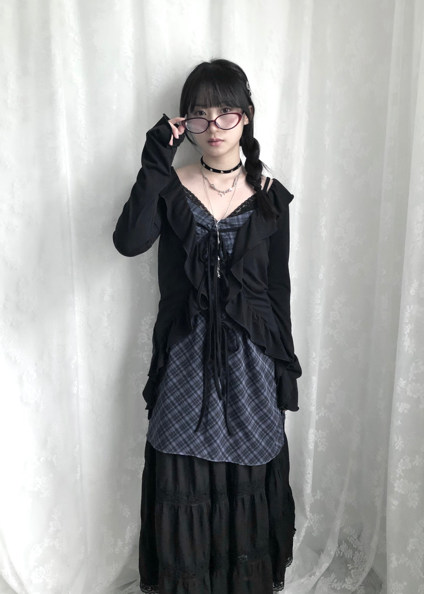 𝐅𝐢𝐨𝐫𝐞𝐭𝐭𝐚 𝐑𝐮𝐟𝐟𝐥𝐞 𝐓𝐰𝐨 𝐖𝐚𝐲 𝐓𝐨𝐩 - 𝐁𝐥𝐚𝐜𝐤