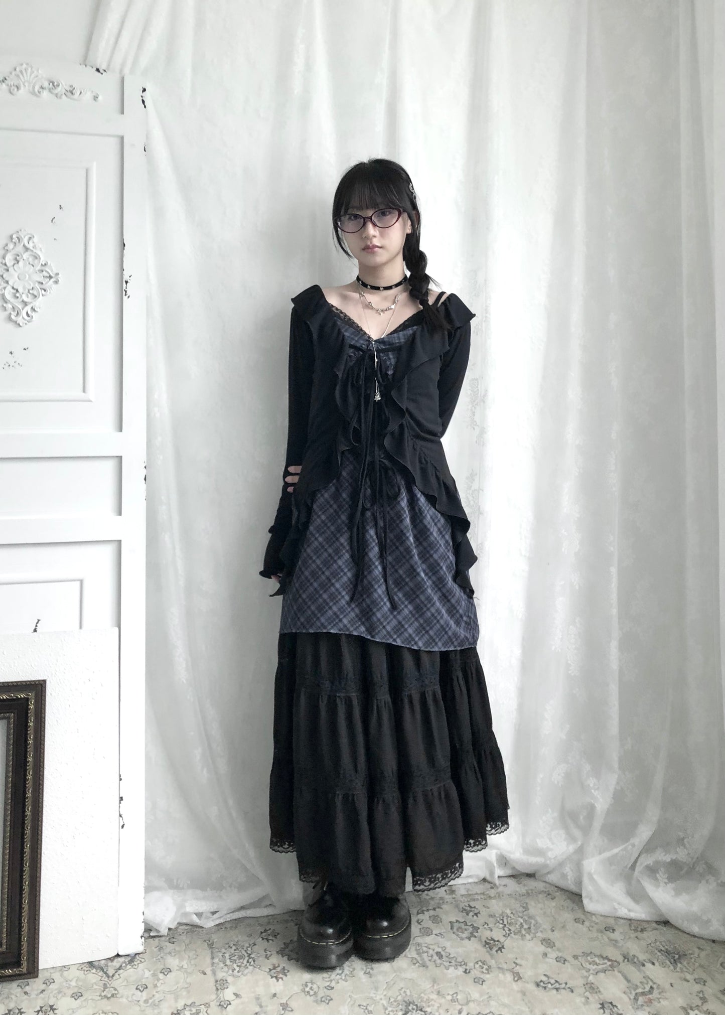 𝐅𝐢𝐨𝐫𝐞𝐭𝐭𝐚 𝐑𝐮𝐟𝐟𝐥𝐞 𝐓𝐰𝐨 𝐖𝐚𝐲 𝐓𝐨𝐩 - 𝐁𝐥𝐚𝐜𝐤