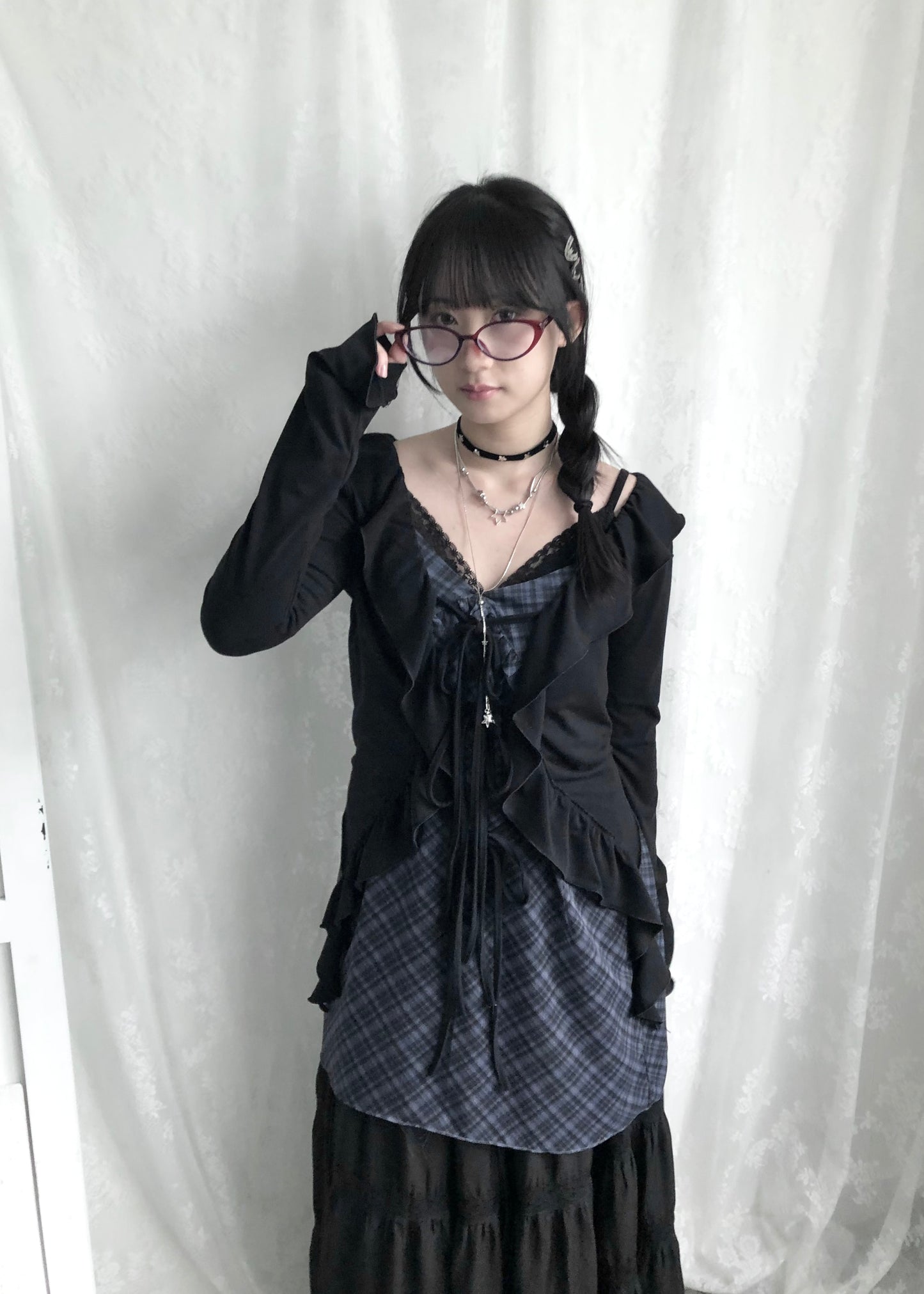 𝐅𝐢𝐨𝐫𝐞𝐭𝐭𝐚 𝐑𝐮𝐟𝐟𝐥𝐞 𝐓𝐰𝐨 𝐖𝐚𝐲 𝐓𝐨𝐩 - 𝐁𝐥𝐚𝐜𝐤