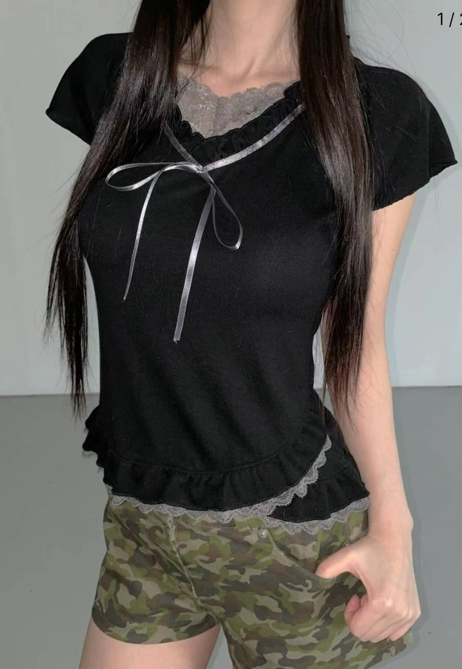 𝐊𝐢𝐚𝐫𝐫𝐚 𝐕𝐢𝐧𝐭𝐚𝐠𝐞 𝐕 𝐍𝐞𝐜𝐤 𝐋𝐚𝐜𝐞 𝐓𝐨𝐩 - 𝐁𝐥𝐚𝐜𝐤